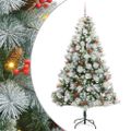 vidaXL Umelý vianočný stromček Zelená a biela 240 cm PVC, kov a plast