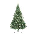 vidaXL Umelý predsvietený vianočný stromček Zelená 180 cm PVC