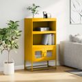 vidaXL Highboard horčicová žltá 68x39x123 cm Oceľ