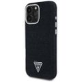 Puzdro Guess HC MagSafe FW Denim Triangle Logo pre iPhone 16 Pro Max čierne