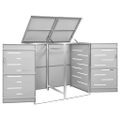 vidaXL Ohrada na 2 odpadkové koše 138x77,5x115 cm nehrdzavejúca oceľ