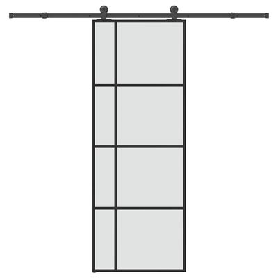 vidaXL Posuvné dvere s kovaním 76x205 cm ESG sklo a hliník