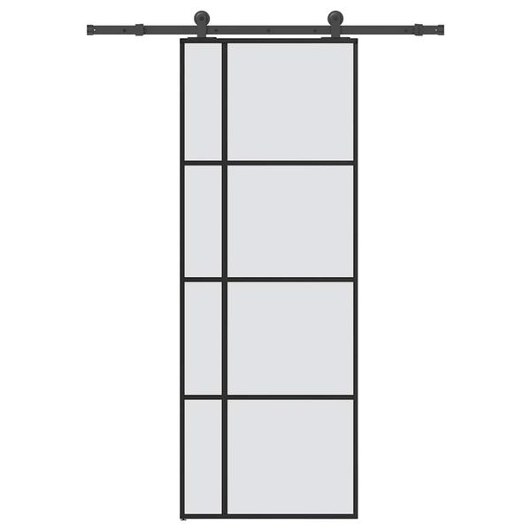 vidaXL Posuvné dvere s kovaním 76x205 cm ESG sklo a hliník