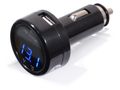 Auto zástrčka Compass 07427 nabíjačka MULTI - USB, voltmetr, teplomer, 12/24V