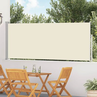 vidaXL Zaťahovacia bočná markíza na terasu 117x514 cm, krémová