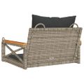 vidaXL Hojdacia lavica s vankúšmi sivá 63x62x40 cm polyratan