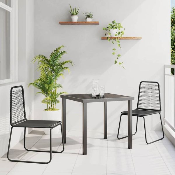 vidaXL Záhradný jedálenský set 3 pcs Čierna