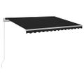 vidaXL Ručne zaťahovacia markíza s LED 300x250 cm antracitová