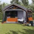vidaXL Rodinný stan Šedá a oranžová 620 x 322 x 240 cm Polyester