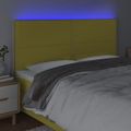 vidaXL Čelo postele s LED zelené 180x5x118/128 cm látka