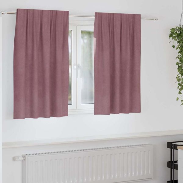 vidaXL Zatemňovacie závesy 2 pcs Tmavo ružová 140 x 140 cm Zamat