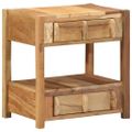 vidaXL Koncový stôl Hnedá 43 x 32 x 46 cm Masívne obnovené drevo