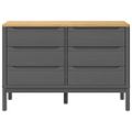 vidaXL Zásuvková skrinka FLORO sivá borovicový masív