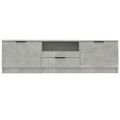 vidaXL TV stolík betónový sivý 140x35x40 cm spracované drevo