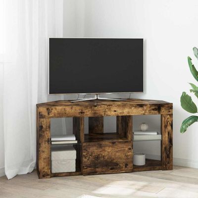 vidaXL Rohový LED TV kabinet 100 x 40 x 50 cm Dymová dub