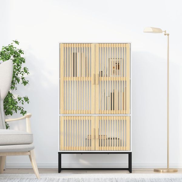 vidaXL Vysoká skrinka biela 70x35x125 cm kompozitné drevo