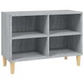 vidaXL TV stolík s drevenými nohami sivý dub sonoma 69,5x30x50 cm
