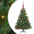vidaXL Umelý vianočný stromček s 150 LED-i Zelená 120 cm PE a PVC