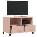 vidaXL TV skrinka ružová 68x39x43,5 cm oceľ