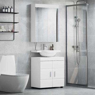 vidaXL Sada kúpeľňového nábytku TULUM 2 pcs Biela 60 x 34 x 63 cm