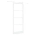 vidaXL Posuvné dvere 93 x 232 cm Masívne borovicové drevo a sklo Biela