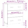 vidaXL Komoda čierna 69,5x34x90 cm kompozitné drevo