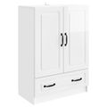 vidaXL Servírovacia skriňa Biela s vysokým leskom 66 x 34,5 x 92 cm