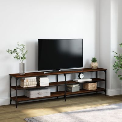 vidaXL TV skrinka hnedý dub 180x30x50 cm kompozitné drevo a kov