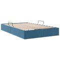 vidaXL Otomanový posteľný rám Tmavomodrá 120 x 200 cm Zamat