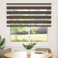 vidaXL Zebrová roleta 120,9x175 cm Šírka látky 116,7 cm, kávová