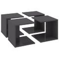 vidaXL Konferenčné stolíky 4ks lesklé sivé 33x33x33cm kompozitné drevo