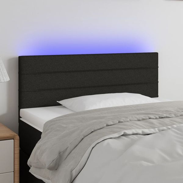 vidaXL Čelo postele s LED čierne 80x5x78/88 cm látka