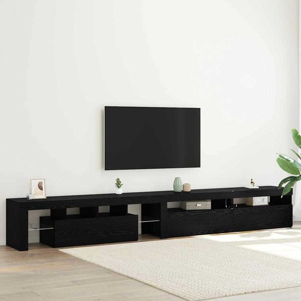 vidaXL TV skrinka 3 pcs Čierny dub 290 x 36,5 x 40 cm Kompozitné drevo