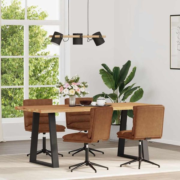 vidaXL Jedálenské stoličky 4 ks hnedé umelá koža