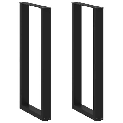 vidaXL Nohy barového stola v tvare U, 2 ks, čierne, 50 x (100-101) cm, oceľové