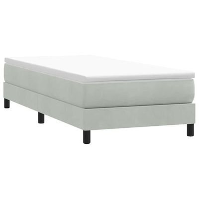 vidaXL Box Spring Posteľ bez matraca Svetlosivá 100x210 cm Zamat