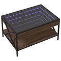 vidaXL Konferenčný stolík s nekonečnými LED hnedý dub 70x50x38 cm
