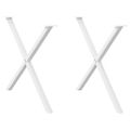 vidaXL Nohy k jedálenskému stolu v tvare X, 2 ks, biele, 90 x (72-73) cm, oceľové