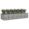 vidaXL Gabiónová vyvýšená posteľ 2 ks 300 x 100 x 60 cm Strieborná