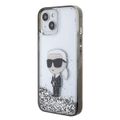 Karl Lagerfeld case for iPhone 15 6,1" KLHCP15SLKKNSK priehľadná hardcase Liquid Glitter Ikonik