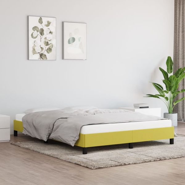 vidaXL Posteľ bez matraca zelená 140x190 cm látka