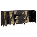 vidaXL Set kabinetov do kúpeľne 3 ks 180 x 33 x 75 cm Čierna