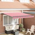 vidaXL Sklopná markíza Červená a Biela 350 x 250 cm Polyester a hliník