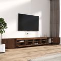 vidaXL 3-dielna súprava TV skriniek s LED hnedý dub spracované drevo