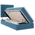 vidaXL Postel s úložným prostorem a matrací Tmavomodrá 90 x 200 cm