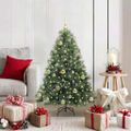 vidaXL Umelý vianočný stromček s 150 LED-i Zelená 120 cm PE a PVC