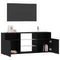 vidaXL TV skrinka s LED svetlami, čierny dub 120x30x50 cm, umelé drevo