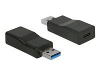 USB adaptér - USB typ A (samec) do USB-C (samica) - USB 3.1 Gen 2 - 1 A - aktívny - čierna