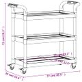 vidaXL Vozík s 3 poschodiami sivý 77x34x72 cm hliník