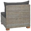 vidaXL Stredná sofa s vankúšmi GENDT Prírodný ratan Kubu šedá